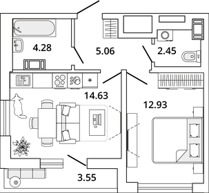 41,7 м², 1-комнатная квартира 10 091 482 ₽ - изображение 69