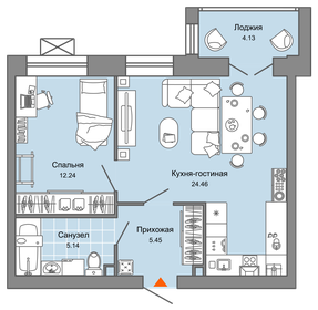 57 м², 2-комнатная квартира 5 349 680 ₽ - изображение 14