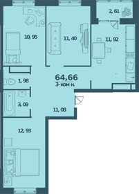 57 м², 3-комнатная квартира 5 900 000 ₽ - изображение 39