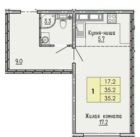 Квартира 35,2 м², 1-комнатная - изображение 1