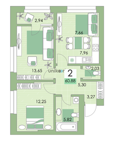 59,8 м², 3-комнатная квартира 8 200 000 ₽ - изображение 22