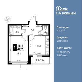 42 м², 1-комнатная квартира 9 300 000 ₽ - изображение 42