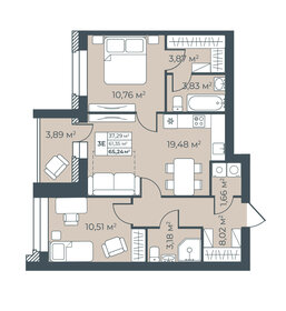 66,4 м², 2-комнатная квартира 4 847 200 ₽ - изображение 50