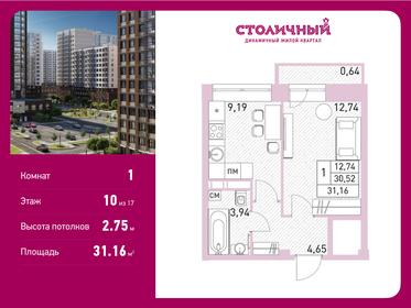 31,3 м², квартира-студия 5 650 000 ₽ - изображение 9