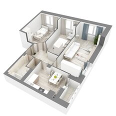 Квартира 65,4 м², 3-комнатная - изображение 2