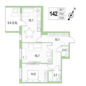 79 м², 3-комнатная квартира 19 900 000 ₽ - изображение 44