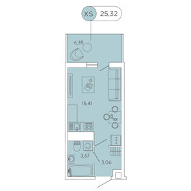 24,5 м², квартира-студия 4 300 000 ₽ - изображение 6
