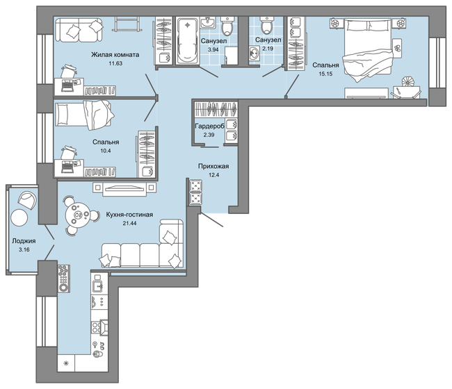 80 м², 4-комнатная квартира 8 226 078 ₽ - изображение 1