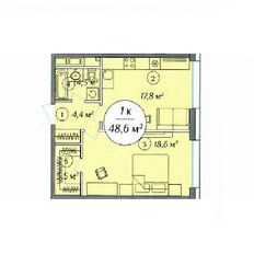 Квартира 48,6 м², 1-комнатная - изображение 2