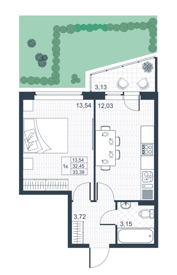 33,4 м², 1-комнатная квартира 4 774 770 ₽ - изображение 34