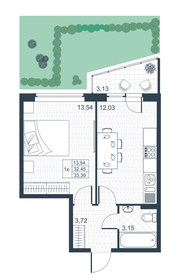 38,4 м², 1-комнатная квартира 5 486 910 ₽ - изображение 38