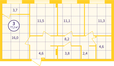 73,7 м², 3-комнатная квартира 8 750 000 ₽ - изображение 34