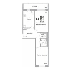 Квартира 56,5 м², 2-комнатная - изображение 3