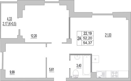 57,4 м², 2-комнатная квартира 4 589 542 ₽ - изображение 16