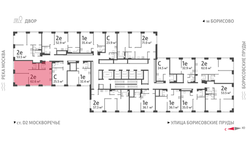 62,6 м², 2-комнатная квартира 25 615 106 ₽ - изображение 24