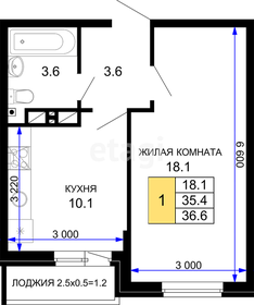 36,6 м², 1-комнатная квартира 3 400 000 ₽ - изображение 37