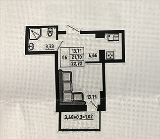 Квартира 23 м², 1-комнатная - изображение 5