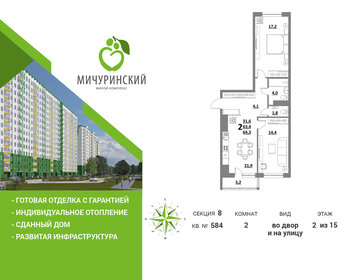 Квартира 65,4 м², 2-комнатная - изображение 1