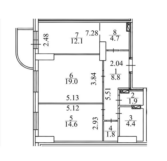 70,9 м², 3-комнатная квартира 7 950 000 ₽ - изображение 1