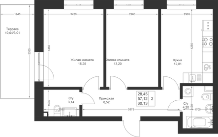 55 м², 2-комнатная квартира 9 240 000 ₽ - изображение 52