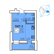 Квартира 27,9 м², студия - изображение 2