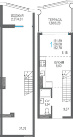 39,6 м², 1-комнатная квартира 7 400 000 ₽ - изображение 91