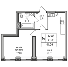 Квартира 41,1 м², 1-комнатная - изображение 1