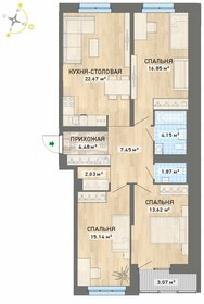 Квартира 91,3 м², 3-комнатная - изображение 1