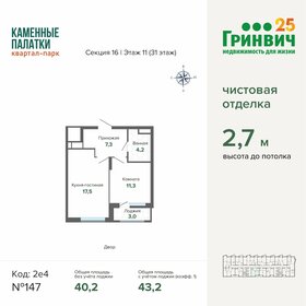 45 м², 1-комнатная квартира 7 100 000 ₽ - изображение 76