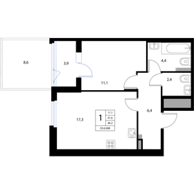 56,6 м², 2-комнатная квартира 10 500 000 ₽ - изображение 85