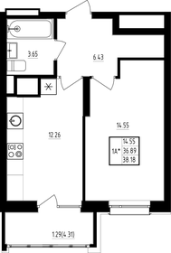 37,6 м², 1-комнатная квартира 8 080 000 ₽ - изображение 11