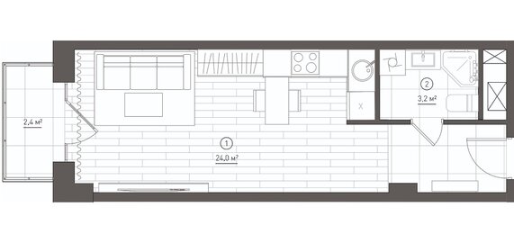 26,3 м², апартаменты-студия 12 300 000 ₽ - изображение 83