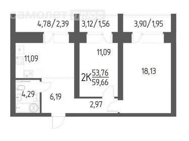 Квартира 60 м², 2-комнатная - изображение 1