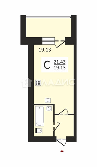 19,9 м², квартира-студия 1 900 000 ₽ - изображение 1