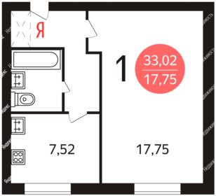 33 м², 1-комнатная квартира 10 990 000 ₽ - изображение 79