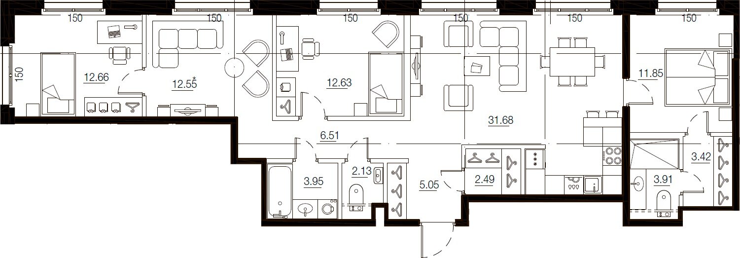 108,8 м², 4-комнатная квартира 44 190 000 ₽ - изображение 1