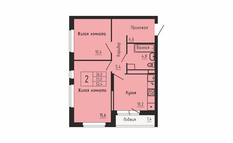 53 м², 2-комнатная квартира 5 300 000 ₽ - изображение 15