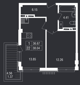 40 м², 1-комнатная квартира 9 700 000 ₽ - изображение 87