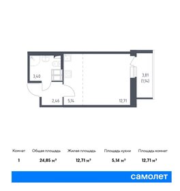 24,9 м², квартира-студия 4 466 909 ₽ - изображение 65