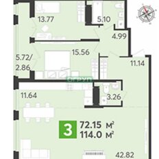 Квартира 114 м², 3-комнатная - изображение 1