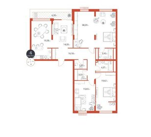 Квартира 143,8 м², 4-комнатная - изображение 1