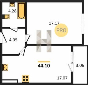 Квартира 44,1 м², 1-комнатная - изображение 1