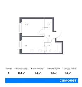 30,6 м², 1-комнатная квартира 6 800 000 ₽ - изображение 52