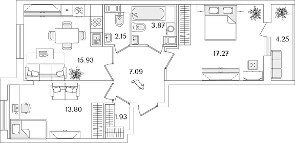 81,2 м², 3-комнатная квартира 15 499 999 ₽ - изображение 95