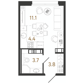 Квартира 23 м², студия - изображение 1