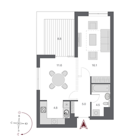 52,5 м², 1-комнатная квартира 11 200 000 ₽ - изображение 20