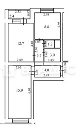 Квартира 49,5 м², 2-комнатная - изображение 1