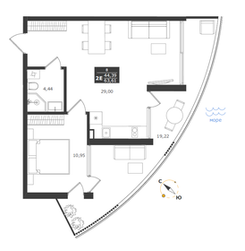 58,2 м², 2-комнатные апартаменты 17 066 218 ₽ - изображение 13