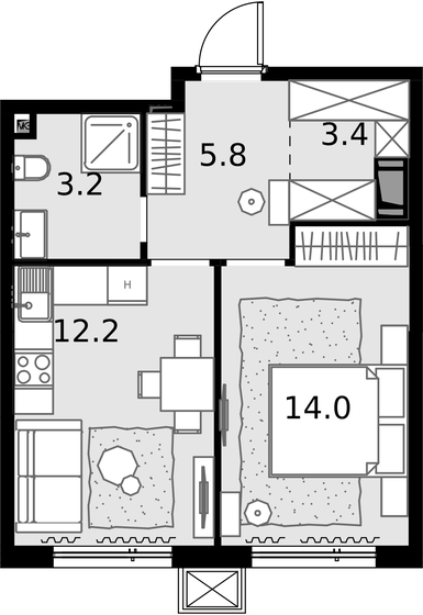 38,7 м², 1-комнатная квартира 13 428 900 ₽ - изображение 44
