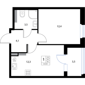 39,8 м², 1-комнатная квартира 6 300 000 ₽ - изображение 96